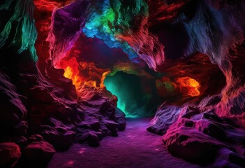 Fototapeta premium captivating vibrant mineral formations illuminated dramatic lighting effects creating visual masterpiece, gemstone, crystal, geology, color, texture