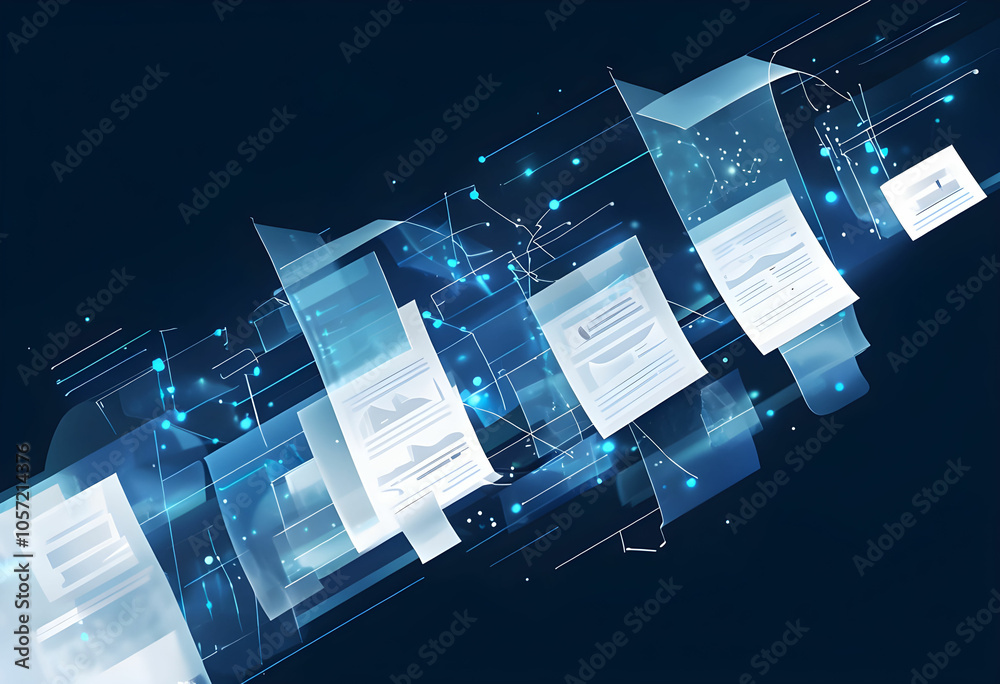 Leinwandbilder digital documents created using future world technology. automated invoice and receipt management co
