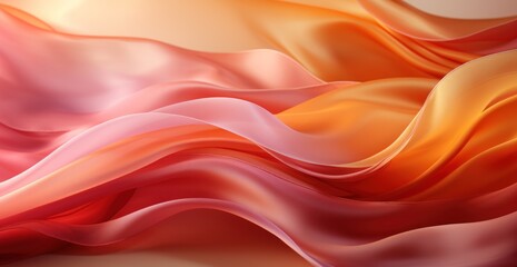 Obraz premium A vibrant wave of flowing fabric in warm hues, creating a sense of movement and elegance.