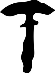 Mushroom silhouette art icon image. Big set of mushroom - Edible and non-edible mushrooms illustration