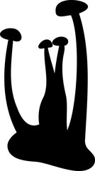 Mushroom silhouette art icon image. Big set of mushroom - Edible and non-edible mushrooms illustration