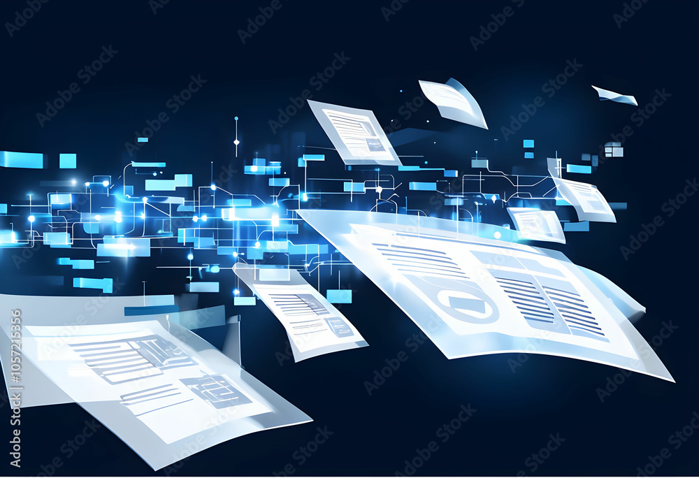 Leinwandbilder digital documents created using future world technology. automated invoice and receipt management co