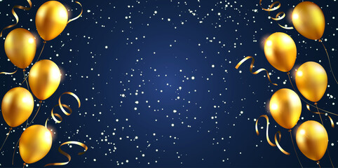 Gold balloons and glitter background © fromage