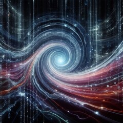 Data Stream A swirling stream of Matrix code with a futuristic b