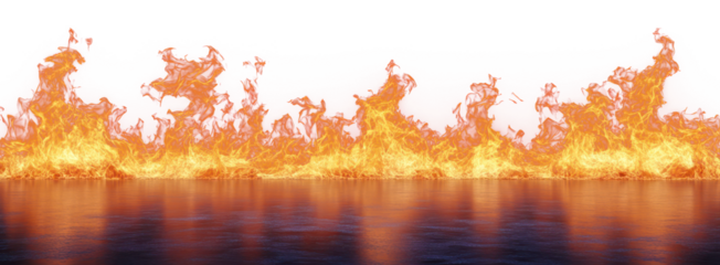 PNG Sequence of fire flames reflection bonfire.