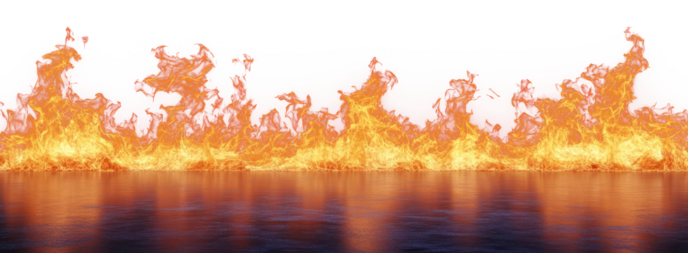 PNG Sequence of fire flames reflection bonfire.