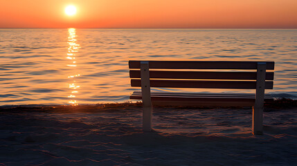 sunset on the beach. Generative AI