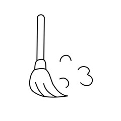 Cleaning kit outline icons set vector