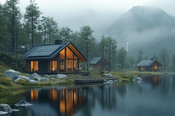 Fototapeta premium Renewable Energy Sustainable Off-Grid Futuristic