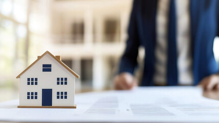 Real estate agent counsels customers on property market