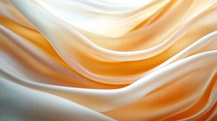 Obraz premium A rich visual of softly flowing luxurious fabric, depicted in sweeping waves. The interplay of golden hues adds depth and a sense of sophistication to the fabric.
