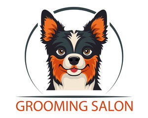 grooming pet cats and dogs logo for your business or company vector illustration isolated on white background
