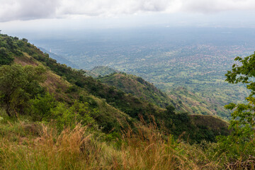 Fototapeta premium Scenic landscape overlooking the great rift valley, near the kessup forest in Kenya
