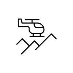 Rescue chopper outline icons, minimalist vector illustration ,simple transparent graphic element .Isolated on white background