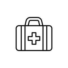 First aid kit outline icons, minimalist vector illustration ,simple transparent graphic element .Isolated on white background