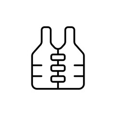 Lifejacket outline icons, minimalist vector illustration ,simple transparent graphic element .Isolated on white background