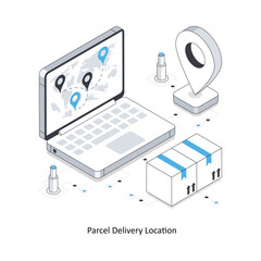 Parcel Delivery Location  isometric stock illustration. EPS File stock illustration