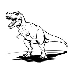 black and white hand-drawn dinosaur sketches