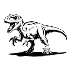 black and white hand-drawn dinosaur sketches