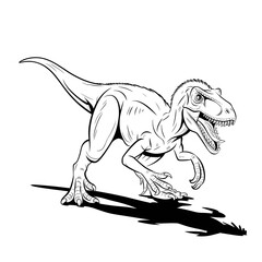 black and white hand-drawn dinosaur sketches