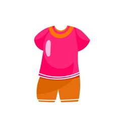 Kids dress vactor image, pink t.shirt and orange shorts 
