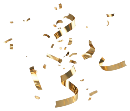 PNG Spiral confettis gold celebration chandelier.