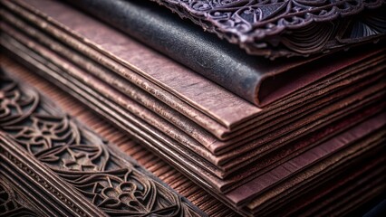 Vintage Urban Exploration: Textured Navy Blue, Wine, and Gray Cardboard Background