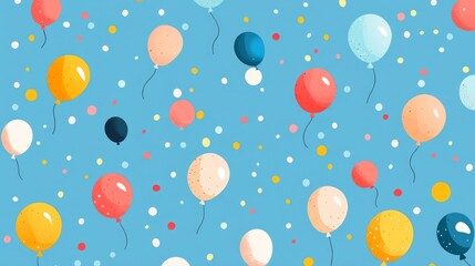 Fototapeta premium drawing of many balloon on blue