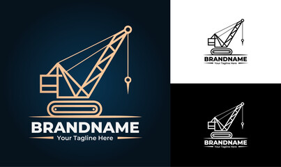 Heavy Construction and Crane Logo for Builders, Structural Developers, and Engineering Firms