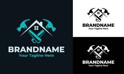 Home Improvement and Construction Logo for Builders and Handyman Services