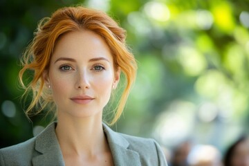 Obraz premium Portrait of a Young Woman with Red Hair
