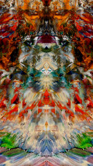 
Abstract background art . Ethnic pattern. Mixtures of oil paint. Trendy hand painting canvas. Wall decor and Wall art prints Idea. 3D Texture. Art object