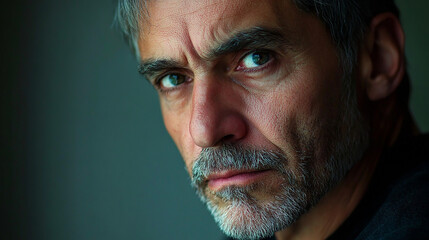 Adult man with a troubled expression