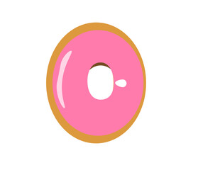 pink donut on a white background,