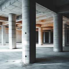 Fototapeta premium Industrial Warehouse Interior with Empty Open Floor Plan