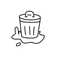 housekeeping cleaning line icons set