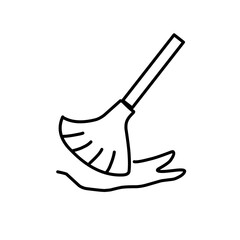 housekeeping cleaning line icons set