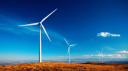 Majestic wind turbines in natural wetlands, showcasing sustainable, eco-friendly energy in protected habitats