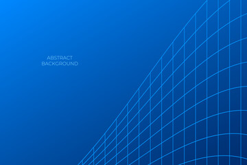 Blue Grid Wave Lines Pattern Background. Futuristic Wallpaper. Business Banner. Perspective. Vector Illustration. Technology Backdrop. Minimal