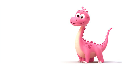 an alligator pink  dinosaurs , Cute baby smiling dinosaur  , Transparent isolated on white  background , a maiasaura dinosaur is playfully and very happy