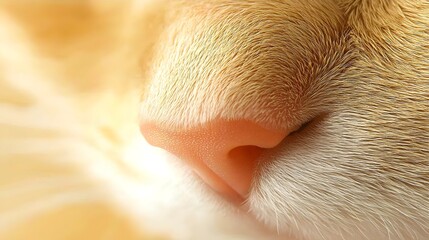Fototapeta premium Burmese Cat Nose Close-Up Captivating Textures and Soft Fur Highlights - A Detailed Study of Feline Beauty and Elegance in Adorable Close-Up