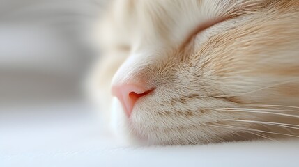 Close-Up of a Birman Cats Nose - Captivating Smooth Textures and Soft Fur in Delicate Lighting for Animal Lovers and Cat Enthusiasts
