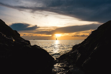 surfboarder  at sunset
