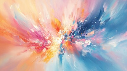Obraz premium Soft pastel explosion with gentle hues blending smoothly into a light and airy background