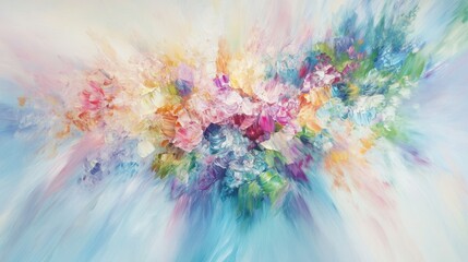 Fototapeta premium Soft pastel explosion with gentle hues blending smoothly into a light and airy background