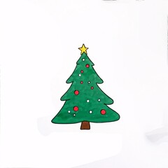 Hand-drawn Christmas tree