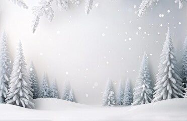 Obraz premium Snowy winter forest scene