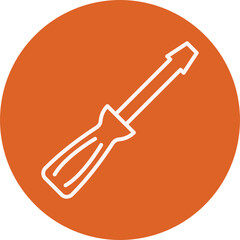 Screwdriver line circle icon