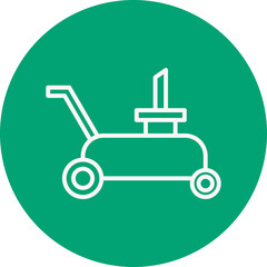 Lawn Mower line circle icon