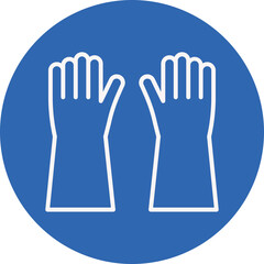 Gardening Gloves line circle icon